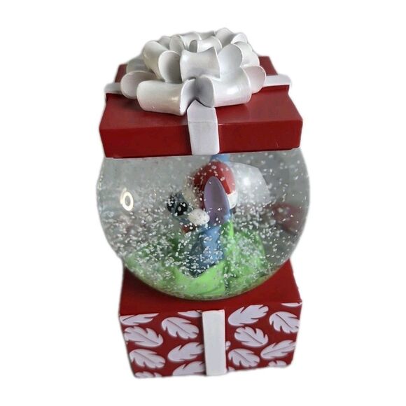 Dept 56 STITCH CHRISTMAS GIFT WATERBALL Disney ENESCO Large Snow Globe NEW - Picture 6 of 16